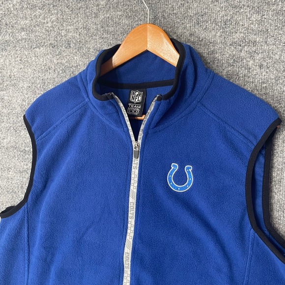 Indianapolis Colts Fleece Vest Mens Size M Royal Blue NFL Team Apparel Outdoor - Picture 2 of 6